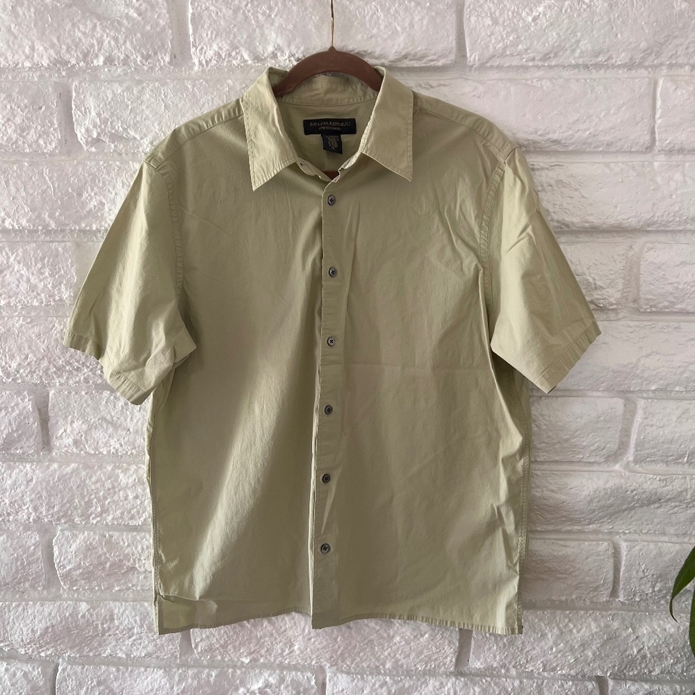 Banana Republic Mens Light Green Cotton Shirt XL